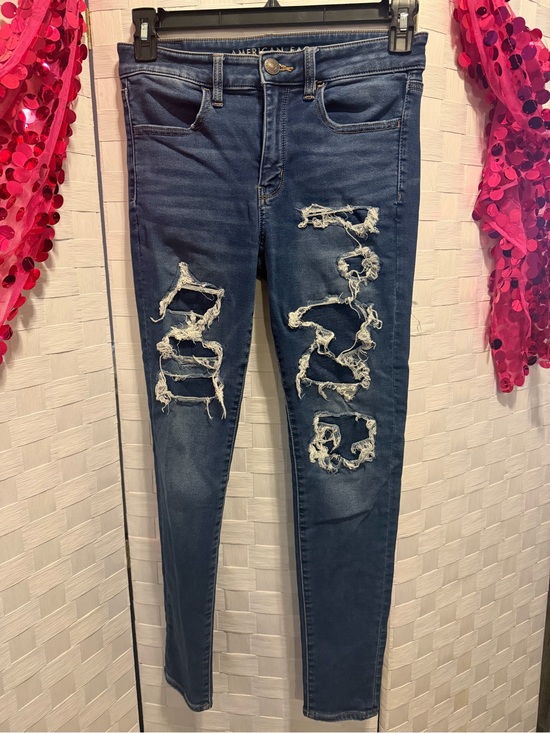 American Eagle Outfitters Denim - American Eagle Outfitters Distressed Skinny Jeans - Blue